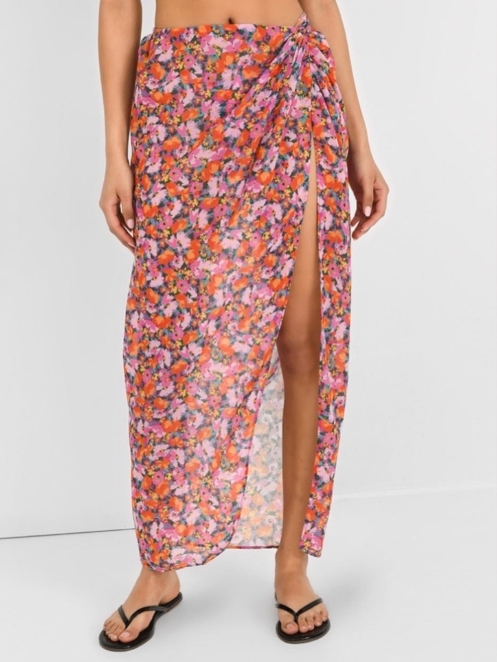 L*SPACE Pink and Orange Floral Mia Cover-Up